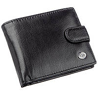 Черное Портмоне для мужчин из натуральной кожи ST Leather кошелек мужской черный BuyIT Чорне Портмоне для