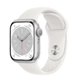 Смарт-годинник Apple Watch Series 8 GPS 41mm Silver Aluminium Case with White Sport Band S/M (MP6K3) (Уцінений)