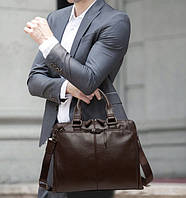 Мужская сумка портфель для документов А4 мужской портфель для работы офисная сумка ПУ черная коричневая кожа