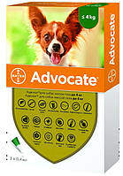 Капли противопаразитарные Bayer Адвокат для маленьких собак массой до 4 кг 3х0,4 мл S KM, код: 7846167