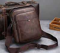 Мужская сумка-планшетка Jeep повседневная барсетка сумка-планшет для мужчин экокожа Темно-коричневый BuyIT