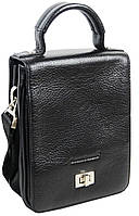 Вертикальная мужская кожаная барсетка, сумка Giorgio Ferretti черная BuyIT Вертикальна чоловіча шкіряна