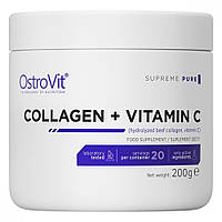 Коллаген с витамином С OstroVit Collagen + Vitamin C 200g Pure QT, код: 8065746
