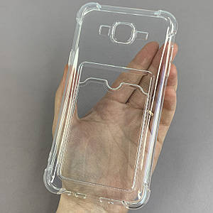 Чохол для Samsung Galaxy J7 2015 J700 чохол з кишенею для карт на телефон самсунг дж700 прозорий p4b