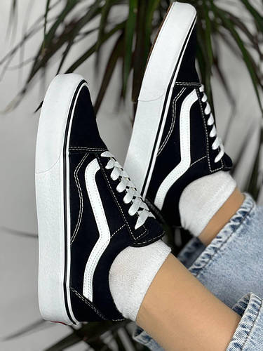 Кеды Женские Vans Old Skool женские черные кеды с белой подошвой ванс ...