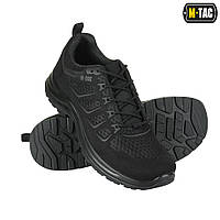 Тактические кроссовки M-TAC IVA BLACK,армейские беговые черные удобные кроссовки для полиции м-так с сеткой