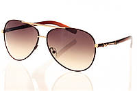 Жіночі окуляри сонцезахисні з металевою оправою та коричневими лінзами BuyIT