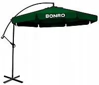 Зонт садовый с наклоном зеленый Bonro B-7218 3м 6 спиц прочный защита от солнца и дождя