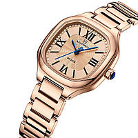 Стильные кварцевые женские часы Naviforce Carrera RoseGold золотые на руку BuyIT Стильний кварцевий Жіночий
