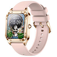 Умный смарт часы на руку Smart Flower Rubber 2 ремешки розовые для девушки BuyIT Розумний смарт годинник на