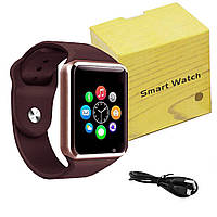 Смарт часы Smart Watch A1 умны электронные со слотом под sim-карту + карту памяти micro-SD. Цвет: золотой