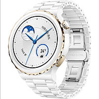 Женские наручные Умные часы белые Smart Uwatch GT3 Pro Ceramic White BuyIT Жіночий наручний Розумний годинник