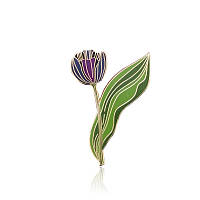 Брошь-значок BROCHE Цветок Тюльпана фиолетовая BRGV112655 TP, код: 7510942