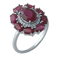 Серебряное кольцо SilverBreeze с натуральным рубином 1.75ct (2009948) 18.5 размер Рубиново-кр SN, код: 6822273