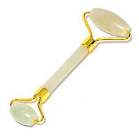 Роликовый массажёр Facial Massage Roller Gua Sha Нефрит 14.5х6 см Зеленый SN, код: 8121782