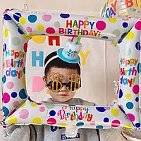 Воздушный шар из фольги Фоторамка Happy birthday