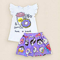 Яркий комплект для девочки Dexters donut 86 см белый фиолетовый (131652168825) IX, код: 8329979