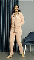 Стильна жіноча піжама на робочих гудзиках якість трикотаж Туреччина M-L-XL-2XL