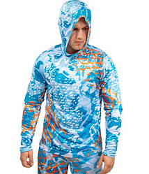 Реглан з капюшоном Graff серія Solar Climate UPF50 сірий/оранж