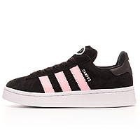 Женские кроссовки Adidas Campus 00s Black Pink White ID3171, черно-розовые замшевые кроссовки адидас кампус