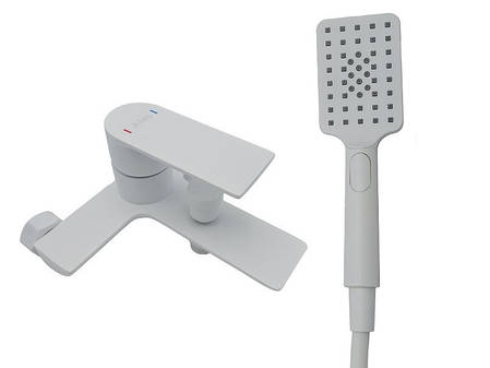 Змішувач для ванни, білий латунь AIM DG01130 frosted white, фото 1