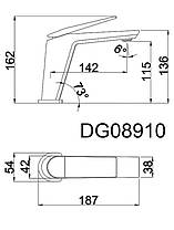 Змішувач для раковини, латунь темно-сірий AIM DG08910 gun grey, фото 4