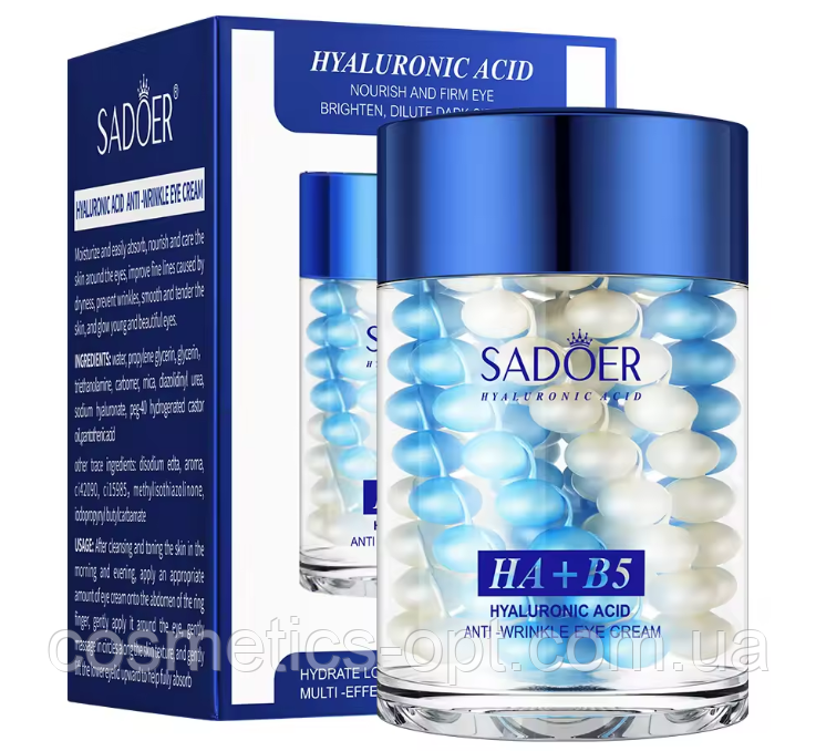 Крем для шкіри навколо очей з гіалуроновою кислотою Sadoer Hyaluronic Acid HA+B5, 60 g
