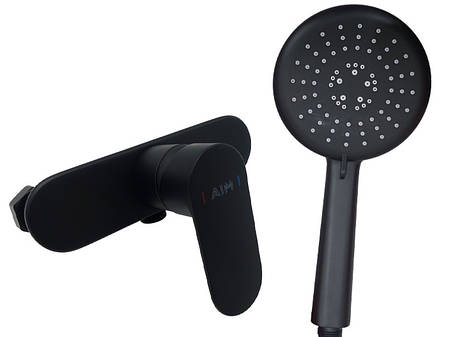 Змішувач для душ.кабіни, латунь чорний матовий AIM DG01240 matte black, фото 1
