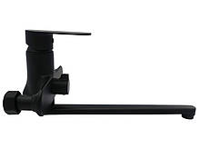 Змішувач для ванни довгий гусак, чорний латунь матовий AIM DG01253 matte black, фото 6