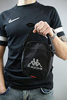 Барсетка через плече чорна сумка чоловіча спортивна Каппа Kappa