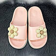 Шльопанці жіночі сланці пінкові рожеві з квіткою 4504, фото 5