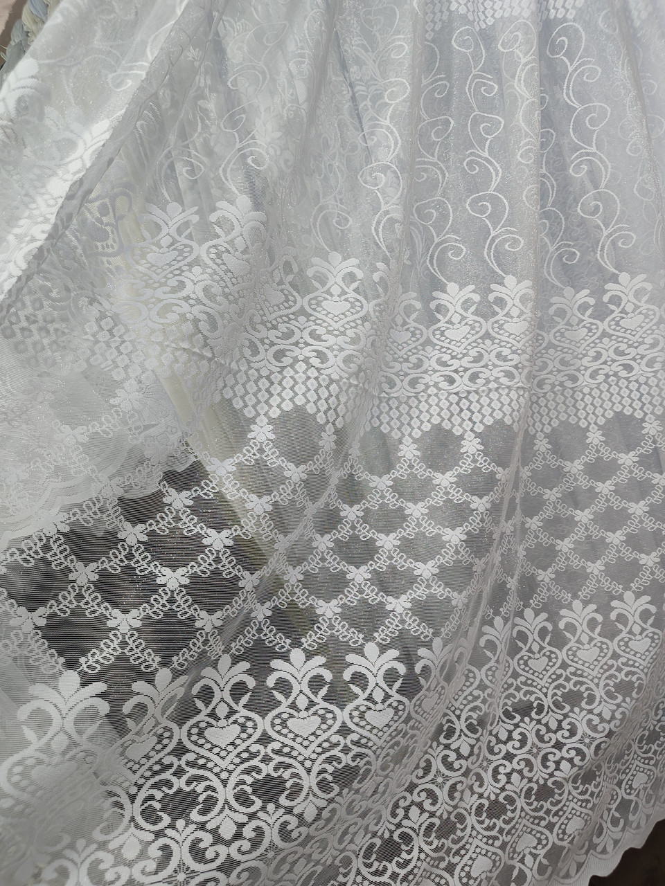 Тюль жакард білий
