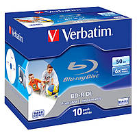 Диск BD Verbatim DL 50Gb 6x Jewel 10шт Wide Printabl (43736) PI, код: 6746178