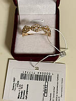 Женское золотое кольцо 585 пробы с циркониями. Размер 19.5