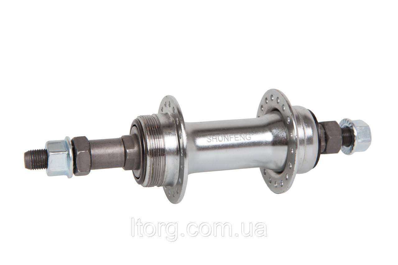 Втулка задня Vbr тріскачка сталь 36H 14G під гайку OLD -135mm срiблястий SHUNFENG SF-HB03R