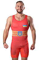 Трико для боротьби Wrestler UKR approved UWW Червоний XL GT, код: 7469518