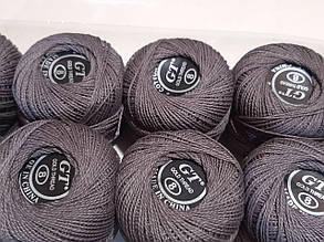Бавовна Пряжа Ірис No8/10 грам сірий з коричневим відтінком Паковання 10 штук Тон 674