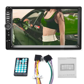 Магнітола 2din Bluetooth пульт USB SD коротка база 7018