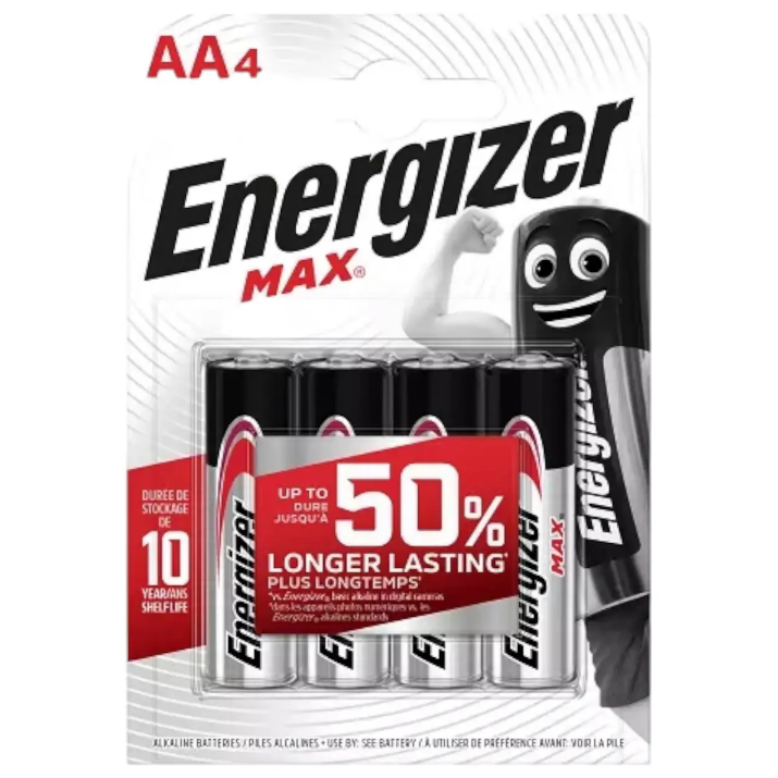 Батарейки лужні АА Energizer Max AA LR6 бл4 7638900437645