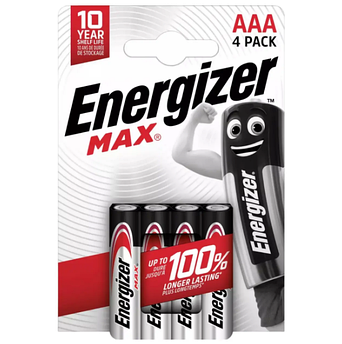 Батарейки лужні ААА Energizer MAX AAA LR03 бл4 7638900438147
