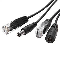 Кабель перехідник-сплітер RJ45 LAN Ethernet + DC connector + POE, 2 шт., фото 5
