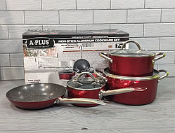 Набір каструль з мармуровим покриттям A-Plus (3015)