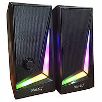 Компьютерные колонки акустика 2.0 USB Music D9 MJ-100 с RGB подсветкой sp