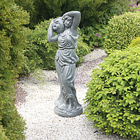 Садовая скульптура Дама с кувшином зеленый гранит