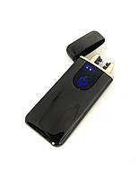 Запальничка Електроімпульсна USB сенсорна на дві дуги LIGHTER WD-825 Сірий глянсовий