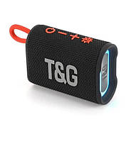 Портативная аккумуляторная Bluetooth колонка с RGB подсветкой, FM Radio, AUX, TF-CAR T&G TG-396 (5W) Black sp