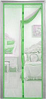 Дверная антимоскитная сетка на магнитах 210х100см Зеленая sp