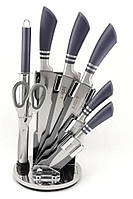 Набір кухонних ножів з ножицями та точилом (8 Предметів) на підставці А-Плюс 1004 sp