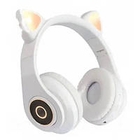 Беспроводные наушники Bluetooth с кошачьими ушками LED СXT-B39 CATS Белые 18156 PS