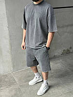 Чоловічий комплект футболка+шорти варений сірий